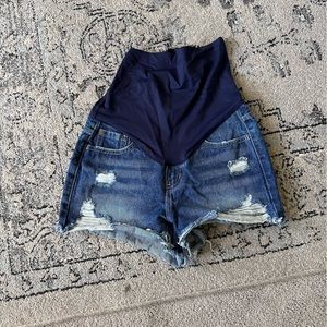 Pink blush maternity shorts